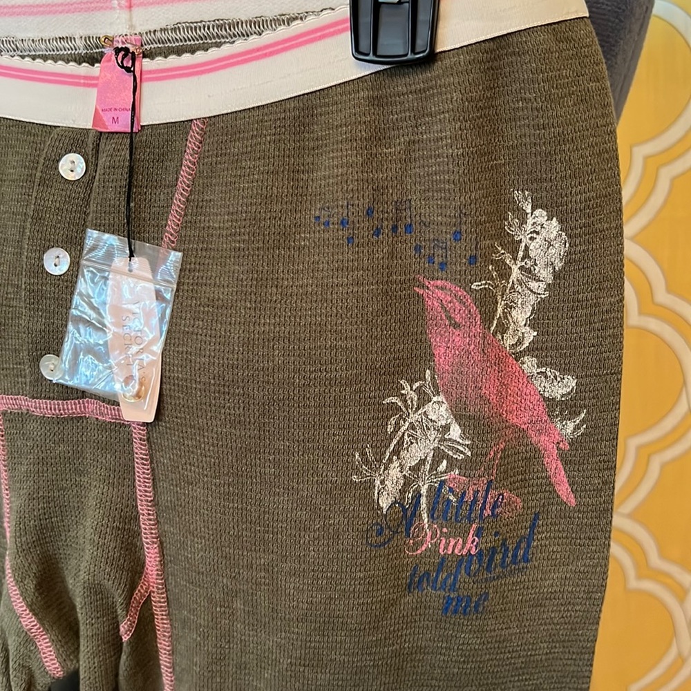 NWT Victoria’s Secret PINK thermal leggings pajamas bird